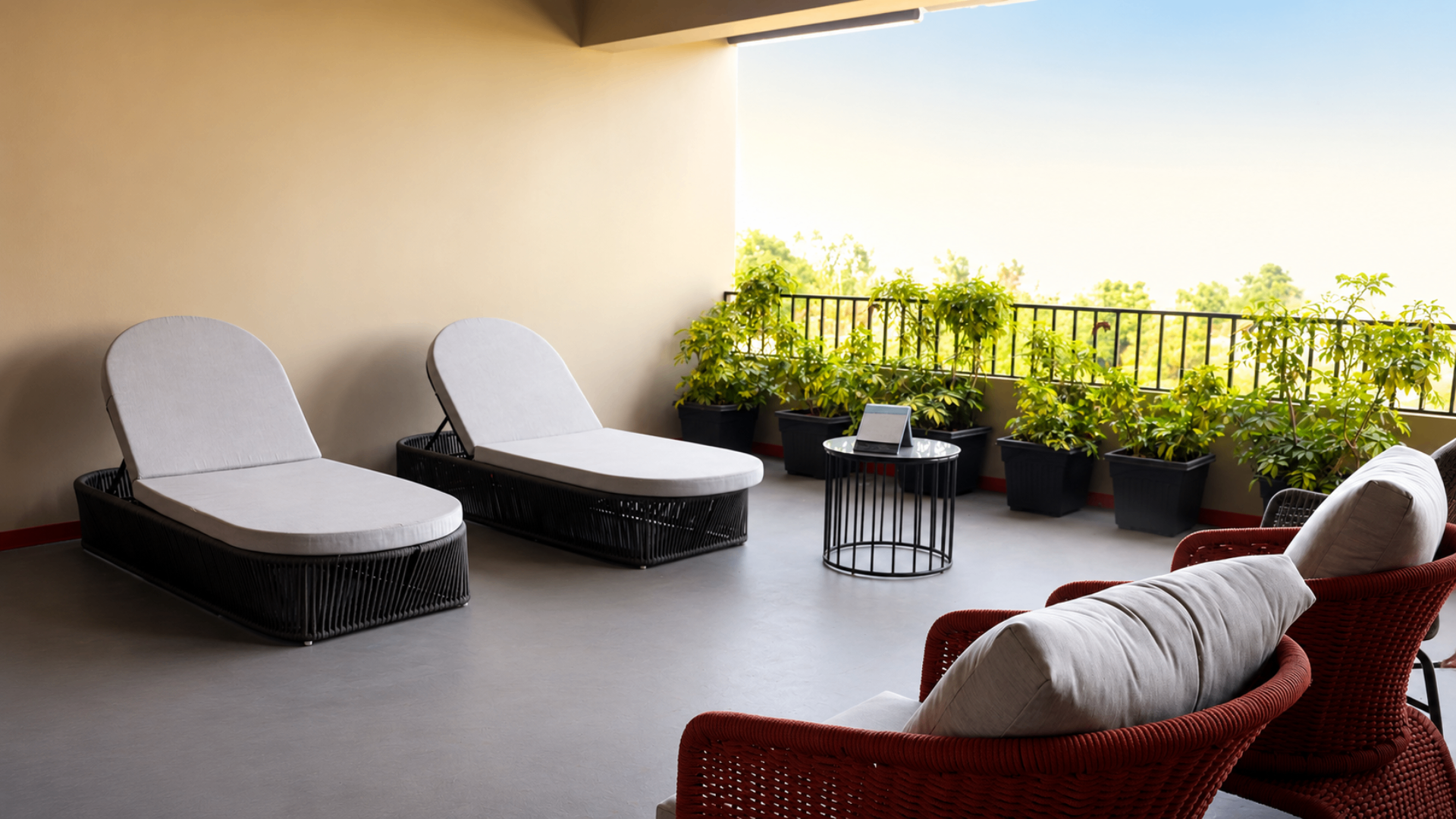 Relaxing terrace seating area in the property
